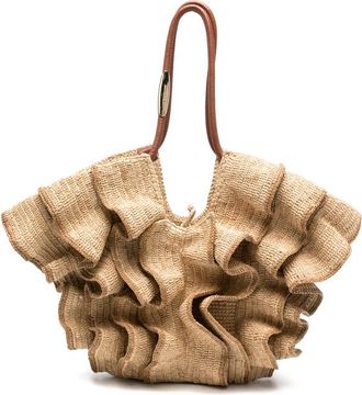 Zimmermann Medium Goldentime Ruffled-detail Tote Bag