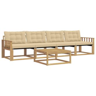 vidaXL Conjunto De Sof&aacute;s De Exterior 5 Pcs Y Beige 79 X 79 X 37 Cm Vidaxl