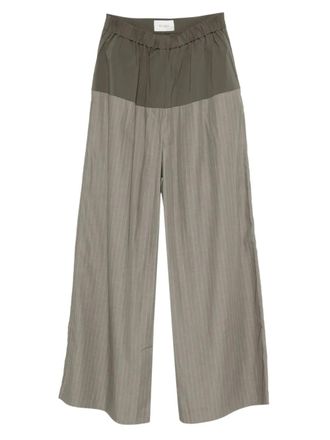 St.Agni pinstriped trousers - Green