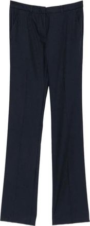 Marella Pantalones de Pinzas con Trabillas para Cintur&oacute;n - Trousers - Mujer - Azul - L
