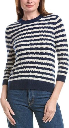 Isla Kendall Pointelle Stripe Cashmere Sweater