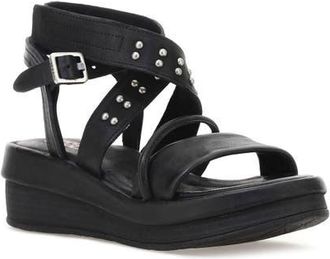 A.S.98 Shiloh Studded Wedge Sandal in Black at Nordstrom, Size 10.5-11Us