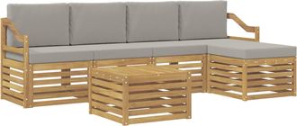 vidaXL Conjunto De Sof&aacute;s De Exterior 6 Uds. Blanco Y Gris Claro Vidaxl