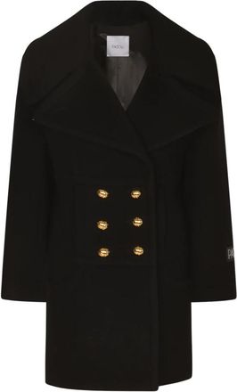 Patou Double-Breasted Midi Coat - Dames - Mantel - Zwart - S - Wol - Jassen
