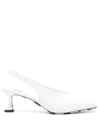 Moschino 55mm leather pumps - White