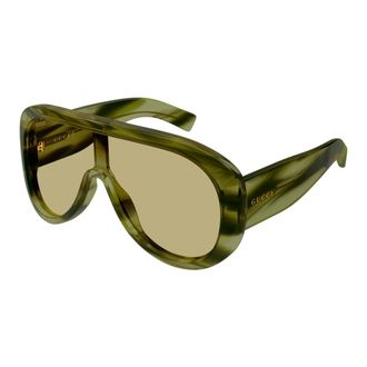 Gucci Accessoires, Dames, Groen, ONE Size, Nylon, Rechthoekige Zonnebril
