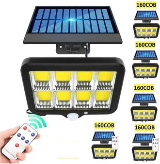 Trade Shop Trade Shop Traesio - Trade Shop - Faro Solare Led Con Faretto Sensore Di Moviment 160 Led Cob Gl-160c
