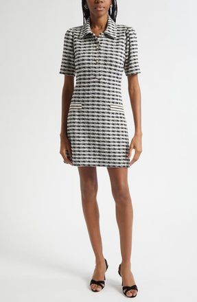 Ramy Brook Marcella Metallic Boucl&eacute; Minidress in Black Gingham at Nordstrom, Size 12