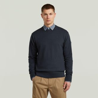 G-Star The Floris - Correct Crew Neck Sweater - Donkerblauw - Heren