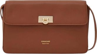 Ferragamo Brown Gancini Mini Crossbody Bag