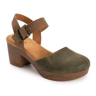 Muk Luks Merritt Quarter Strap Clog in Olive/Tan at Nordstrom, Size 9.5