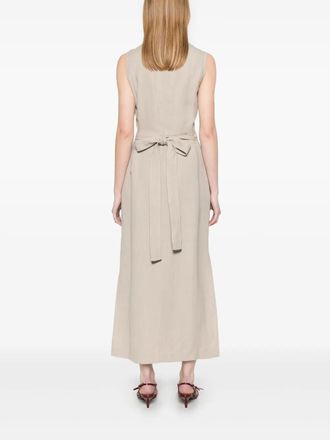 Brunello Cucinelli Womens Wrap-Effect Midi Dress Ss25 W