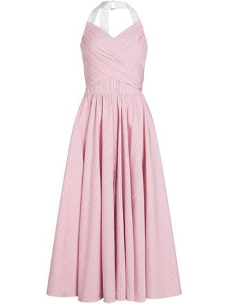 Patou Poplin Printed Organic Cotton Halterneck Maxi Dress Clothing