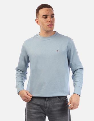 GANT Mens Shield Logo Crewneck Sweatshirt - Blue - Size: 40