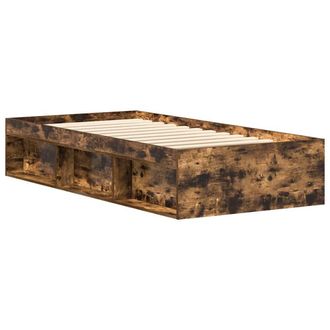 Berkfield Home Modern Bed Frame Smoked Oak 90x190 cm Single in Brown