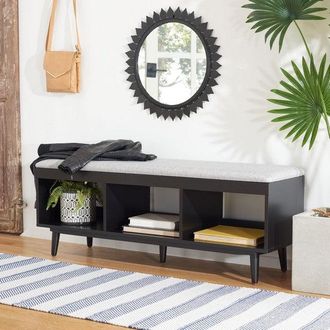 Safavieh Cricket Open Shelf Bench W/ Cushion