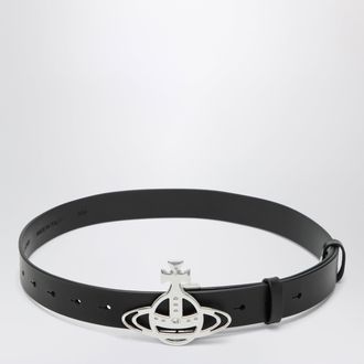 Vivienne Westwood Cintura con fibbia Orb in pelle nera