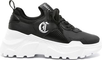 Just Cavalli logo-appliqué chunky sneakers - women - Other fibres - 39 - Black