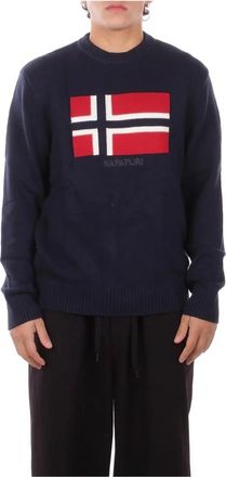 Napapijri Truien & Vesten, Heren, Blauw, XL, Katoen, Mura Sweater