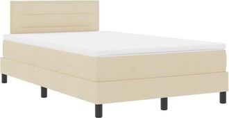vidaXL Vidaxl - Cama Tipo Box Spring Con Colch&oacute;n Crema 120 X 200 Cm Tela