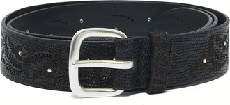 Orciani Lasered Leather Belt with Studs