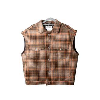 Maison Margiela Camel Check Wool Vest