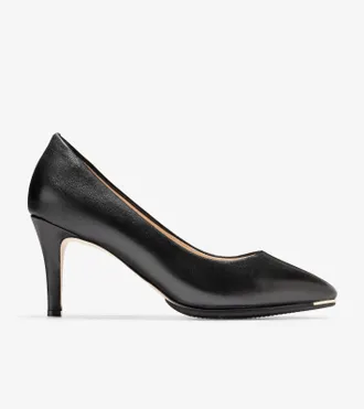 Cole Haan Womens Cole Haan Grand Ambition Pump US 9.5 Black Leather Stiletto Heel ZPO1321