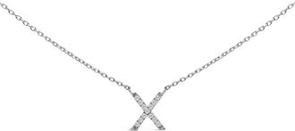House of Brilliance 10K Gold Diamond Accent A-Z Block Initial Pendant Necklace