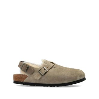 Birkenstock Schoenen, Dames, Beige, 36 EU, Suède, Shearling Suède Pantoffels