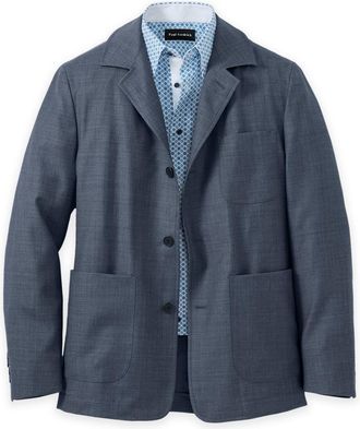 Paul Fredrick Wool Sharkskin Shirt Jacket