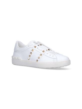 Valentino Garavani Pyramid-Stud Leather Sneaker - White