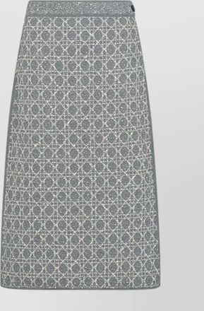 Dior high waist geometric pattern skirt with side button detail