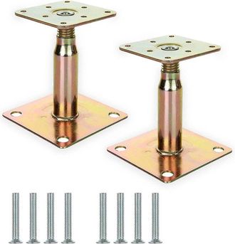 OEM Paquete De 2 Soportes De Techo Elevado Ajustables Galvanizados De 100 A 150 Mm Para Construcci&oacute;n, Color Dorado