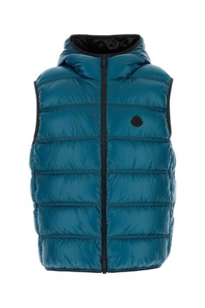 Moncler Teal Quilted Hood Jacket