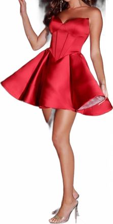 Portia & Scarlett Strapless Fit And Flare Mini Dress In Red
