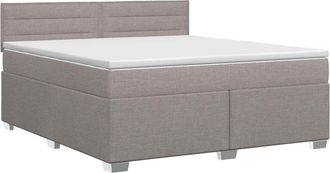 vidaXL Cama Box Spring Con Colch&oacute;n Con Cabecera Topo 140 X 190 Cm Tela Vidaxl