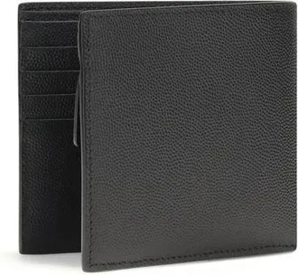 Saint Laurent Mens Black Calf Leather Bos Taurus Wallet