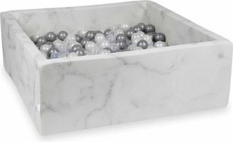 OEM Piscina Seca 110x110x40 M&aacute;rmol Con 600 Bolas: Perla, Transparente, Plata