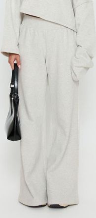Princess Polly Peaks Wide Leg Sweatpants in Snow Marle at Nordstrom, Size 10