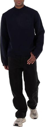 AMBUSH Ambush Navy Felted Knit Distressed Jumper