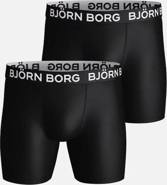 Bj&ouml;rn Borg Mens Bjorn Borg 2-Pack Sports Microfibre Boxer Briefs, Black - Size: 32/33/32