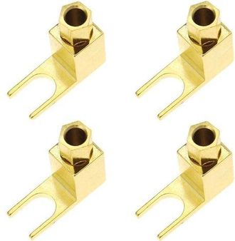 OEM Set Di 4 Connettori Per Cavi Per Altoparlanti Da 4 Mm, Adattatore Premium Da Banana A Pala, Cavo Per Altoparlanti, Forca Angolata Per Pala