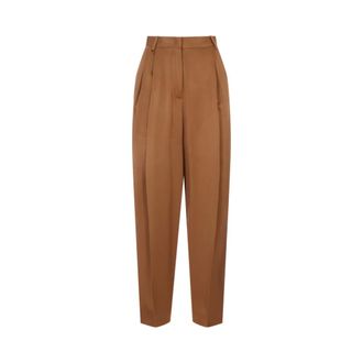 Fabiana Filippi Tapered Trousers, female, Brown, Size: XS Linen Canvas Pants