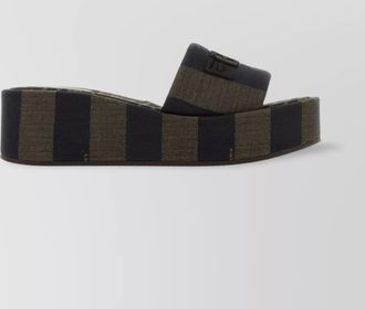 Fendi canvas slippers logoed embroidery