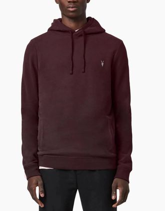 AllSaints Allsaints Mens ALL SAINTS RAVEN OTH Mens Hoodies Long Sleeve Pullover Jumper Cotton Winter New - Red - Size: 44