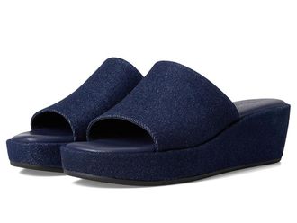Rockport Aubriella Slide Womens Shoes Dark Blue Denim : 7.5 M (B), Leather