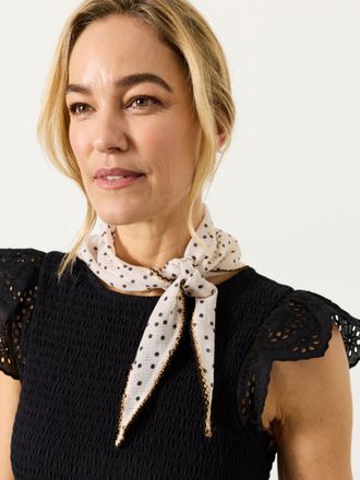 Fat Face FatFace Ivory Polka Dot Triangle Square Scarf