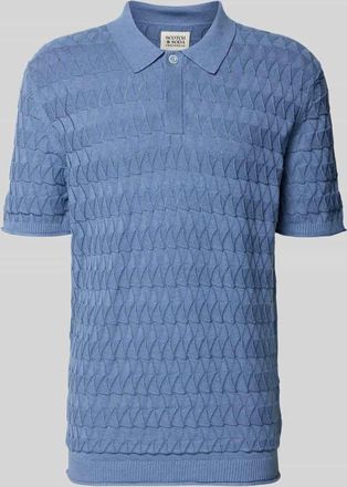 Scotch & Soda Regular Fit Poloshirt mit Strukturmuster in Hellblau, Gr&ouml;&szlig;e XXL