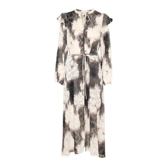 Inwear Bloemen lange jurk met V-hals - Dames - Casual kleedjes - Veelkleurig - L - Polyester - Kleedjes