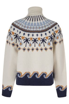 Alanui Sweet Winter Geometric Jacquard Wool Turtleneck